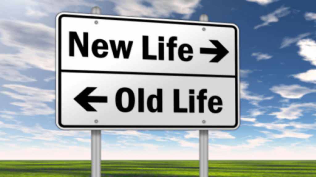 Signage of Old Life New Life Stock - Deposiphotos